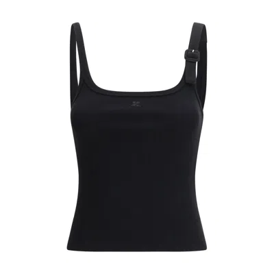 COURRÈGES BLACK COTTON TOP