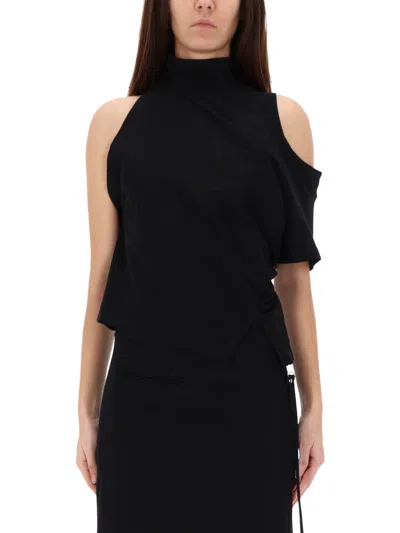 Courrèges Courregès Black Cotton T-shirt
