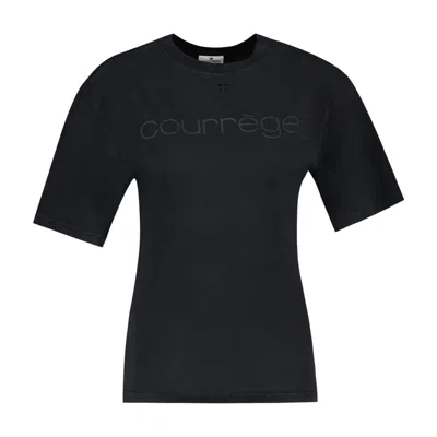 Courrèges Courregès Logo T-shirt -  - Cotton - Black