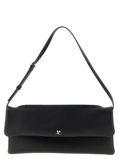 Courrèges Black Cowhide Clutch Women's Bag