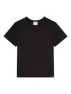 Courrèges Embroidered Black T-shirt With Minimalist Design In Black