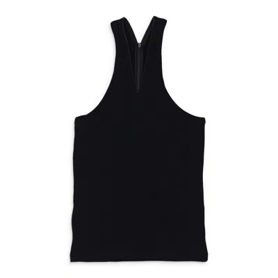 Courrèges Black Criss Cross 90's Rib Tank Top