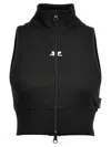 Courrèges Ribbed Vest With Contrasting Color Logo On The Front In Black