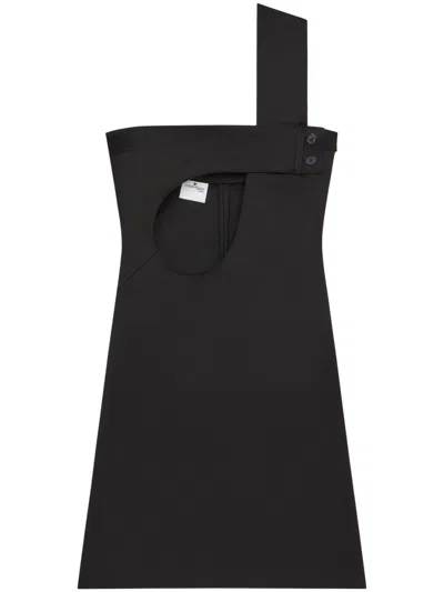 COURRÈGES BLACK CUT-OUT MINI DRESS