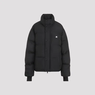 Courrèges High Collar Long Sleeve Casual Jacket In Black