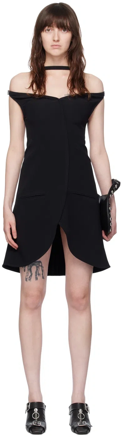 Courrèges Black Ellipse Minidress In 9999 Black