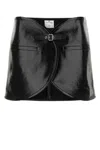 Courrèges Ellipse Laminated Miniskirt In Black