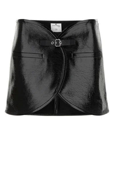 COURRÈGES BLACK ELLIPSE SHORT SKIRT
