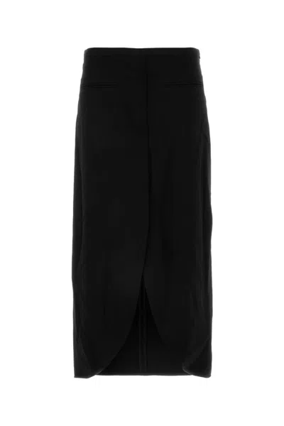 COURRÈGES BLACK ELLIPSE TAILORED MAXI SKIRT