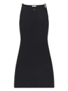 Courrèges Ribbed Knit Mini Dress In Black