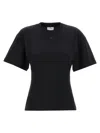 Courrèges Close-fitting Crew Neck T-shirt In Black