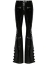 Courrèges Black Flared Vinyl Trousers In Black