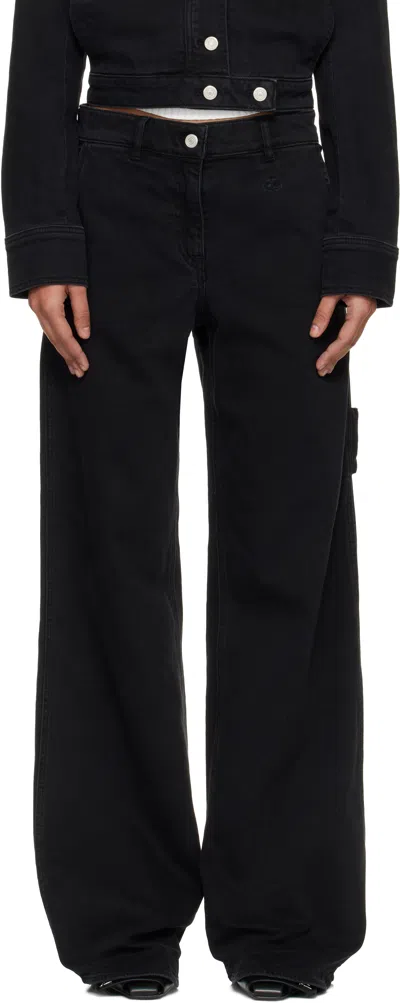 Courrèges Black Hammer Denim Baggy Jeans