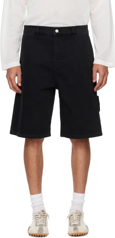 Courrèges Black Hammer Denim Shorts