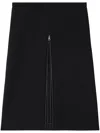 Courrèges Midi Twill Skirt With Zipper In Black