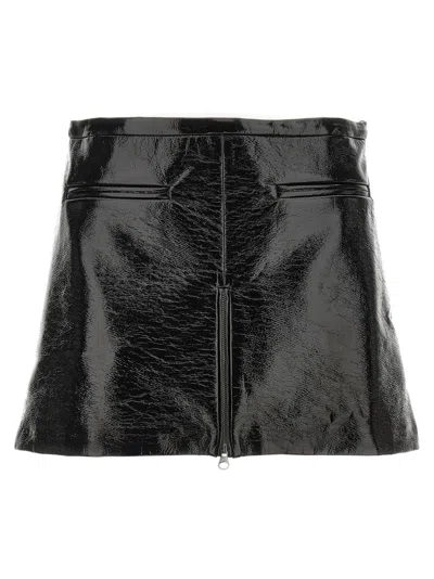 COURRÈGES BLACK HERITAGE VINY MINI SKIRT