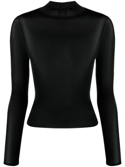 COURRÈGES BLACK HIGH NECK TOP