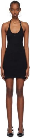 Courrèges Black Holistic Buckle 90's Minidress In 9999 Black