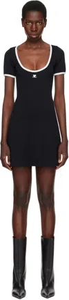 Courrèges Holistic Contrast Jersey Mini Dress In 9901 Black/white