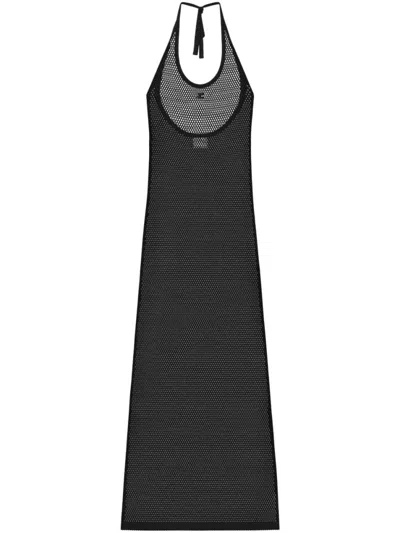 COURRÈGES BLACK HOLISTIC MIDI DRESS