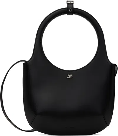 Courrèges Black Holy Leather Bag In 9999 Black