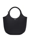 Courrèges Black Holy Midi Hobo Bag In Black
