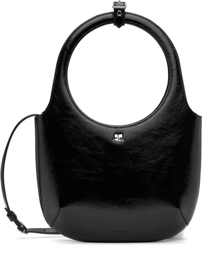 Courrèges Black Holy Naplack Leather Bag In 9999 Black