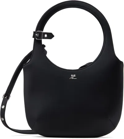 Courrèges Black Holy Satin Bag In 9999 Black