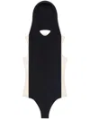 Courrèges Black Illusion Hooded Bodysuit In Black