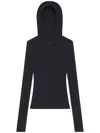 Courrèges Hooded Knitted Top In Black