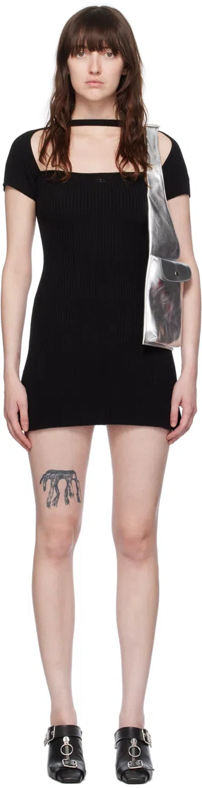 Courrèges Black Hyperbole Minidress In 9999 Black