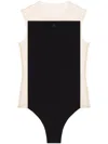 Courrèges Stretch Sheer Bodysuit High Neckline In Black