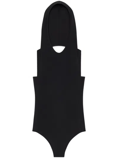 Courrèges Black Illusion Hooded Bodysuit