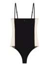 Courrèges Illusion Mesh And Jersey Bodysuit In Black