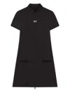 Courrèges Short Sleeve Dress With High Collar And Pockets In Black