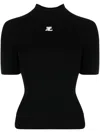 Courrèges Reedition Short Sleeves Ribbed Knitted Sweater Clothing