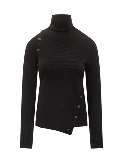 Courrèges Black Knitted Turtle Neck Sweater