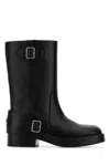 Courrèges Americana Midi Boots In Black Leather In Black