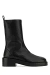 Courrèges Courreges Black Leather Ankle Boots In Black