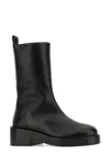 Courrèges Courreges Black Leather Ankle Boots In Black
