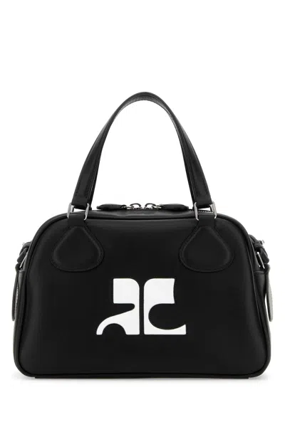 COURRÈGES COURREGÈS BLACK LEATHER REEDITION HANDBAG