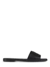Courrèges Black Leather Sandals With Wide Strap Design In Black
