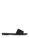 Courrèges Black Leather Sandals With Wide Strap Design In Black