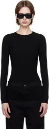 Courrèges Black Lingerie Detail Knitted Sweater In 9999 Black