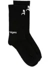 Courrèges Intarsia-knit Logo Ankle Socks In Black