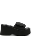 Courrèges Courregès Black Stretch Polyester Blend Scusa Wave Slippers In Black