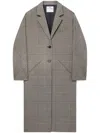 Courrèges Cocoon Checked Coat In Black