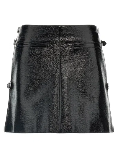 COURRÈGES BLACK LOW LENGTH MINI SKIRT