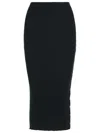 Courrèges Black Merino Wool Blend Skirt In Black