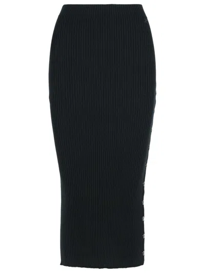 Courrèges Black Merino Wool Blend Skirt
